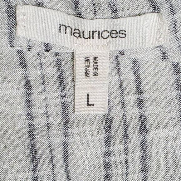 Maurices Black & White Striped Cami Tank Top Size L - Picture 6 of 8